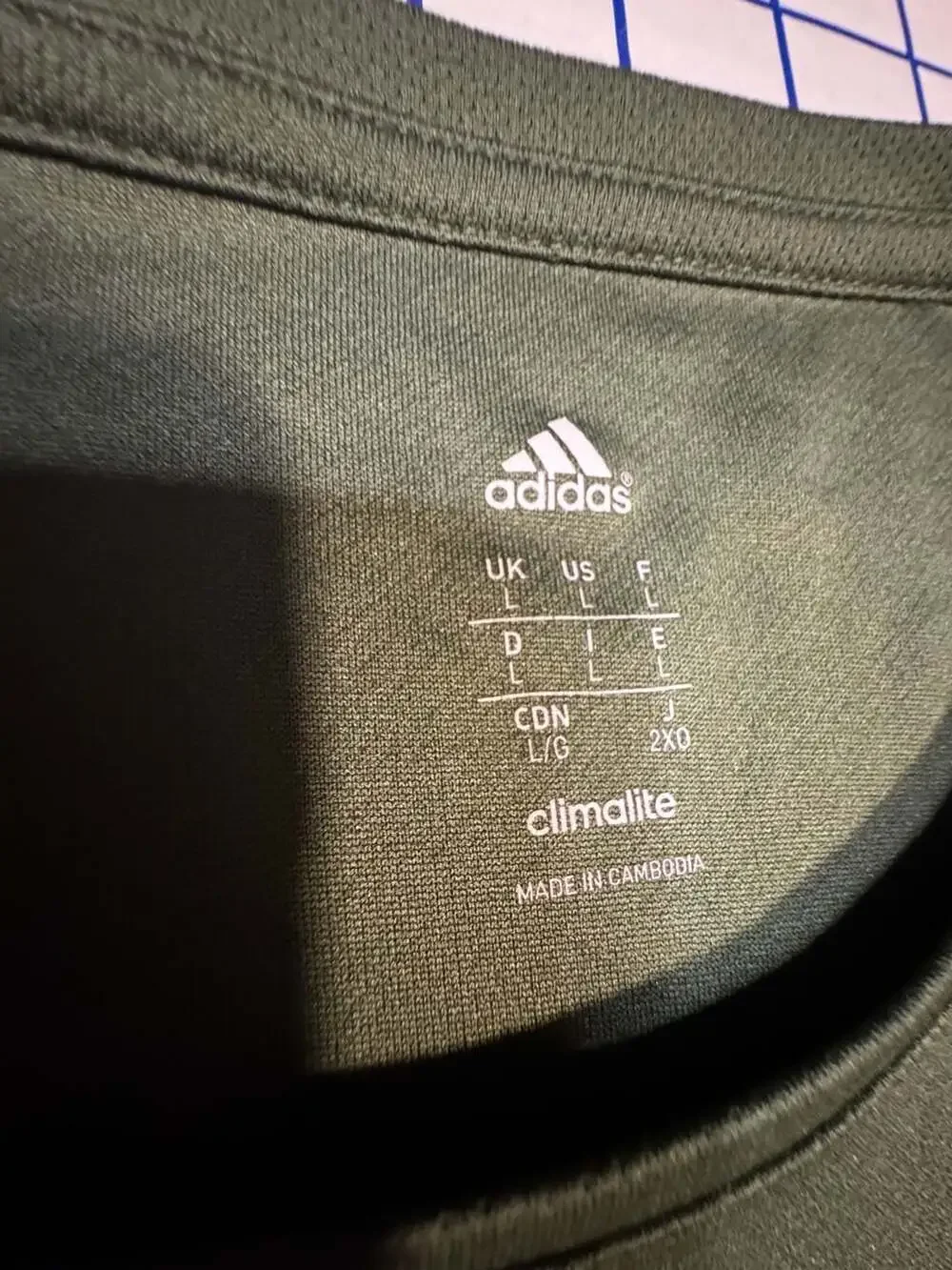 Adidas Climalite Olive Green Long Sleeve Athletic Shirt Size Large